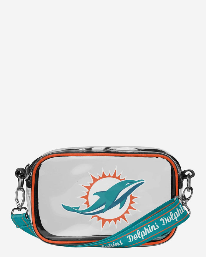 Miami Dolphins Team Stripe Clear Crossbody Bag FOCO - FOCO.com
