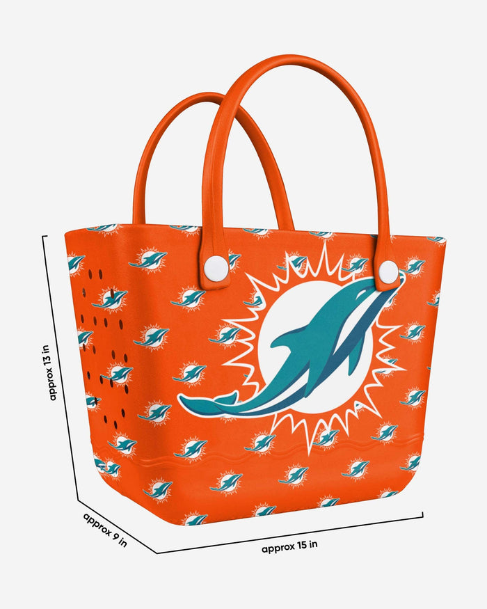 Miami Dolphins Big Logo Mini Print Tailgate Tote Bag FOCO - FOCO.com