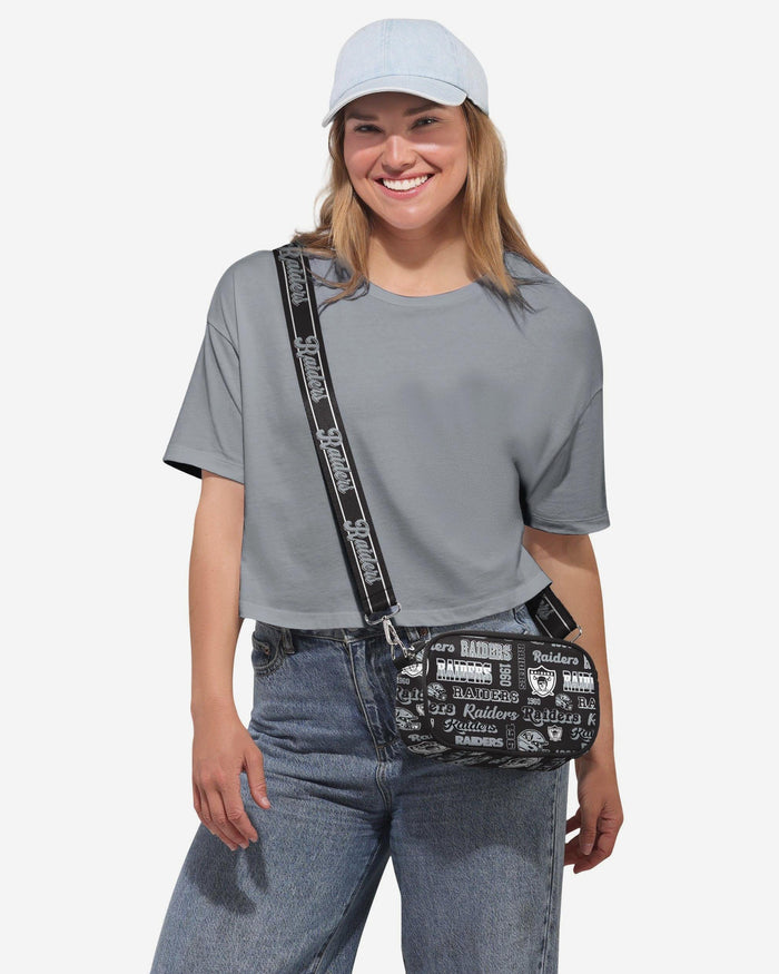 Las Vegas Raiders Repeat Retro Print Nylon Crossbody Bag FOCO - FOCO.com