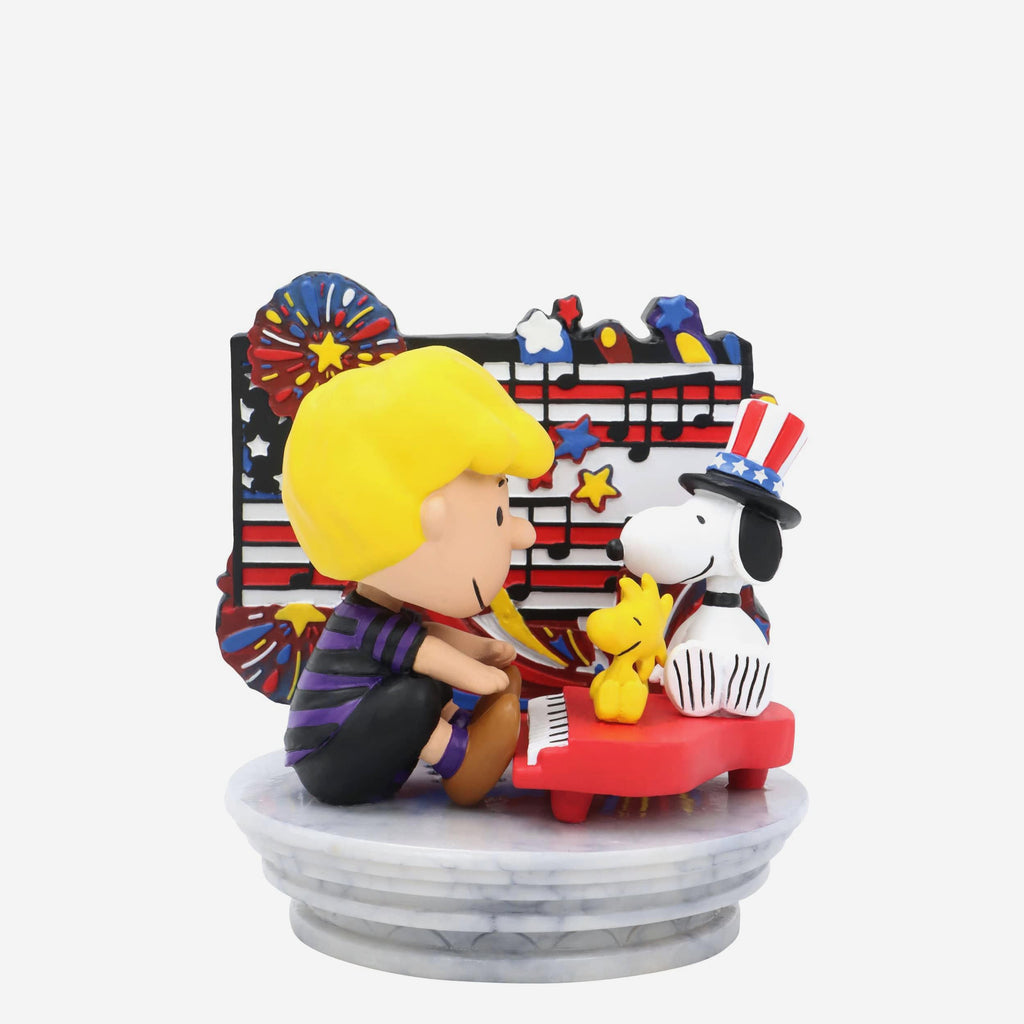 Snoopy & Schroeder Peanuts Independence Day National Anthem Sound Chip Mini Bobblehead Scene FOCO - FOCO.com