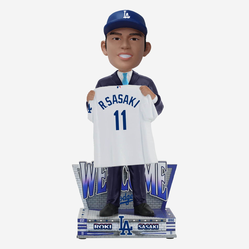 Roki Sasaki Los Angeles Dodgers Welcome to the Team Bobblehead FOCO - FOCO.com