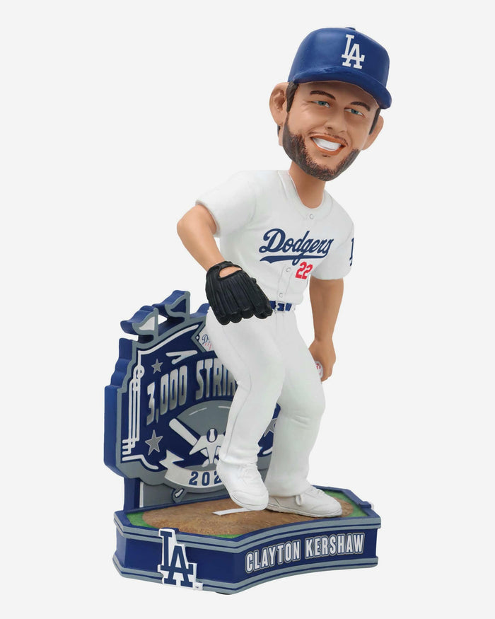 Clayton Kershaw Los Angeles Dodgers 3,000 Career Strikeouts Milestone Bobblehead FOCO - FOCO.com