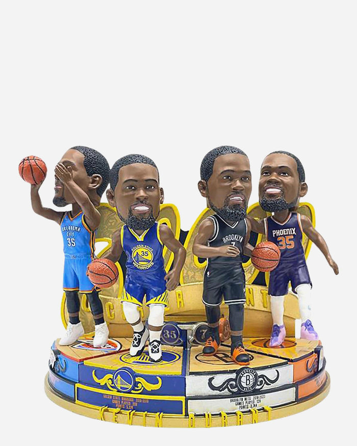 Kevin Durant Oklahoma City Thunder & Golden State Warriors & Brooklyn Nets & Phoenix Suns 30,000 Points Milestone Mini Bobblehead Scene FOCO - FOCO.com
