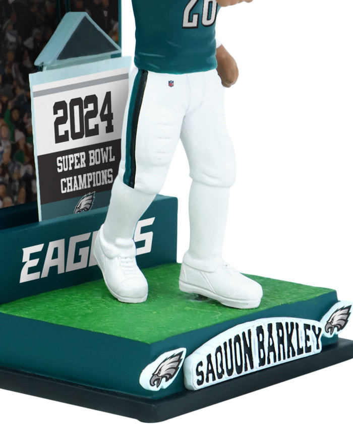 Saquon Barkley Philadelphia Eagles Banner Raising Bobblehead FOCO - FOCO.com
