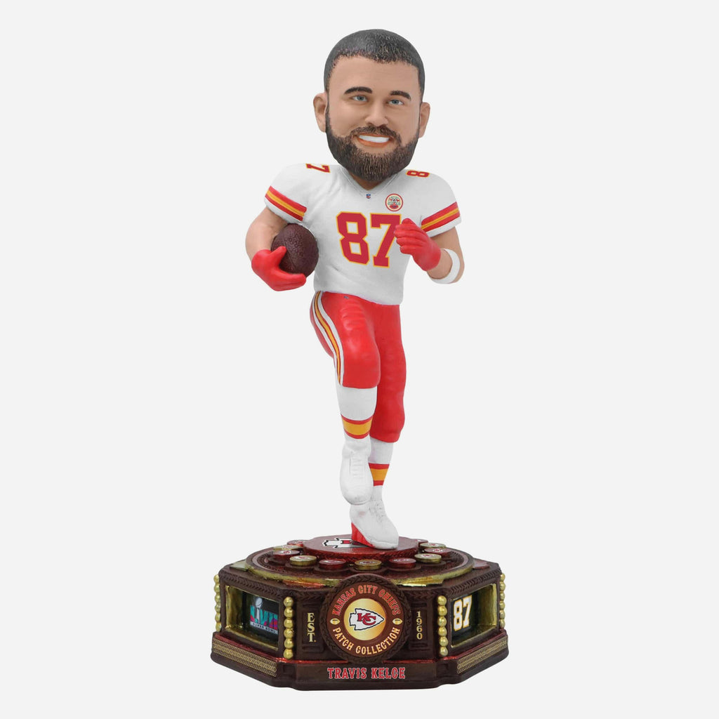 Travis Kelce Kansas City Chiefs Patch Collection Bobblehead FOCO - FOCO.com