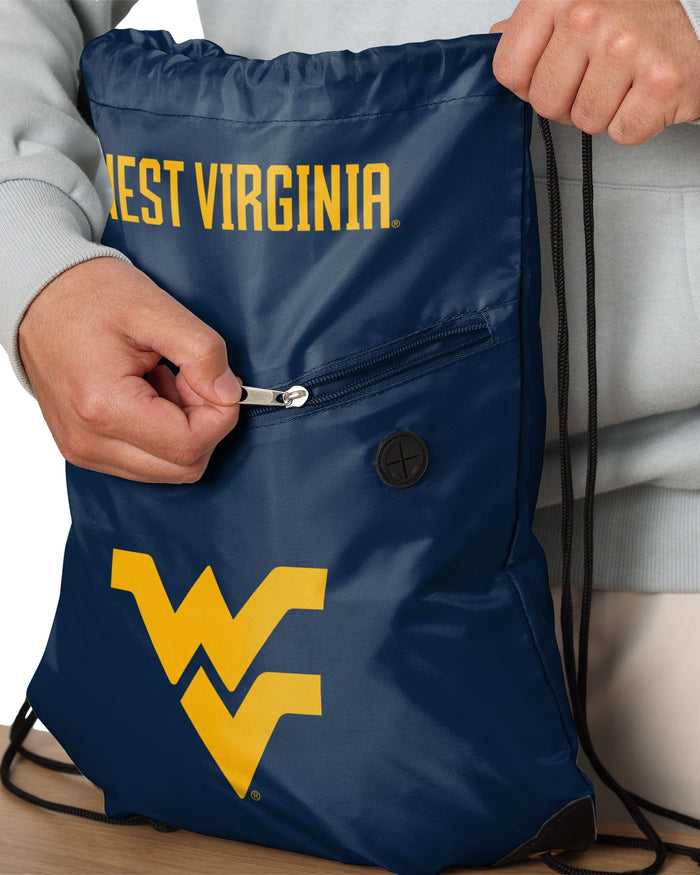 West Virginia Mountaineers Pocket Drawstring Backpack FOCO - FOCO.com