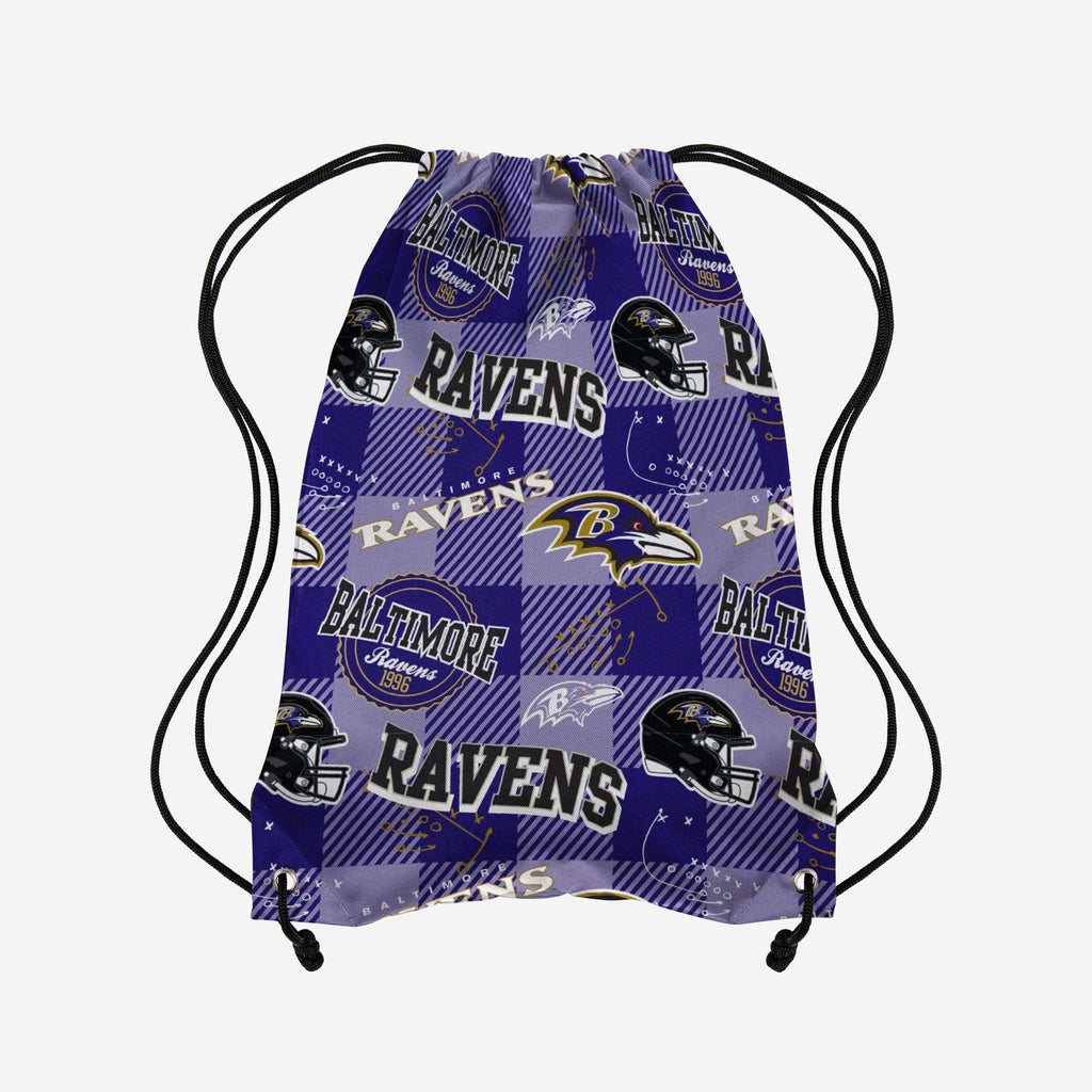 Baltimore Ravens Thematic Repeat Print Drawstring Backpack FOCO - FOCO.com