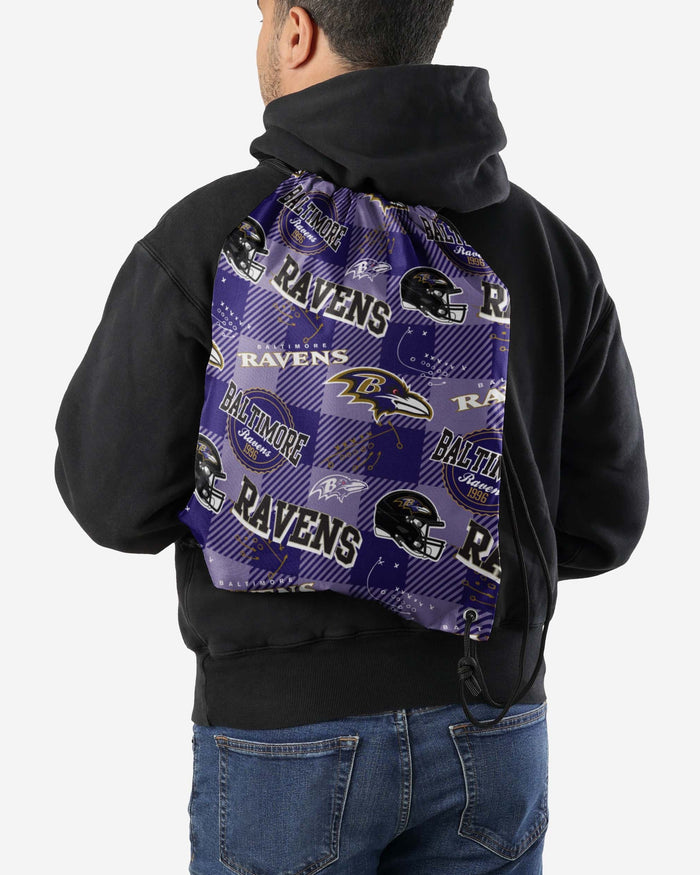Baltimore Ravens Thematic Repeat Print Drawstring Backpack FOCO - FOCO.com