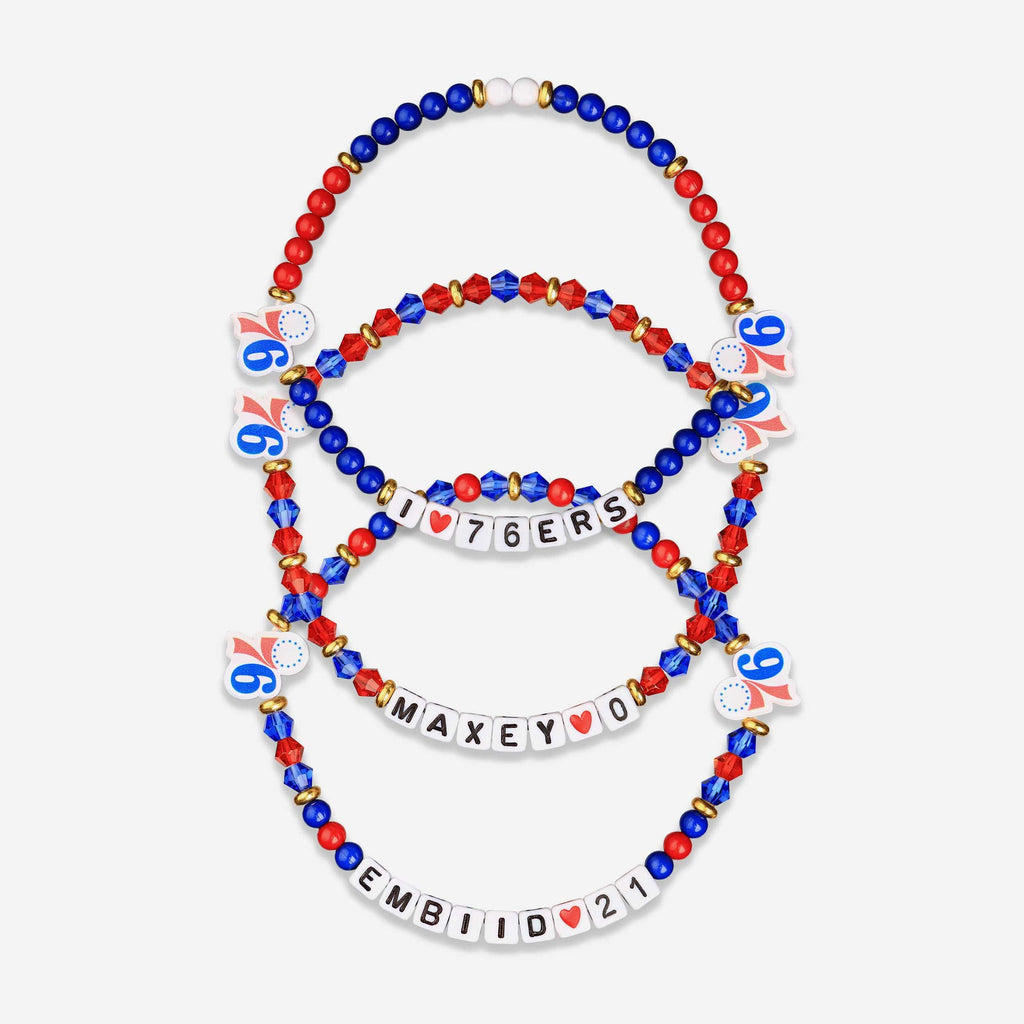 Joel Embiid & Tyrese Maxey Philadelphia 76ers 3 Pack Player Friendship Bracelet FOCO - FOCO.com