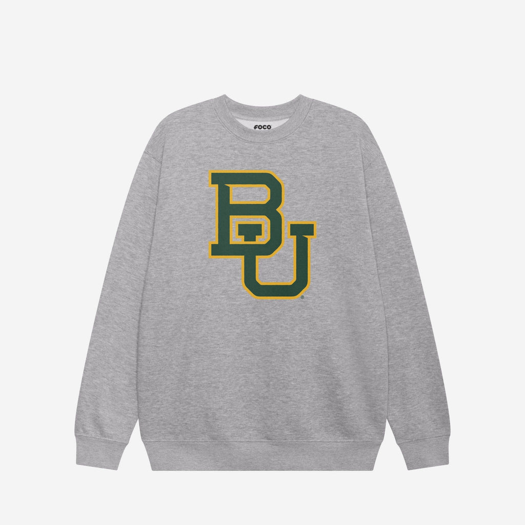 Baylor Bears Primary Logo Crew Neck Sweatshirt FOCO Athletic Heather S - FOCO.com