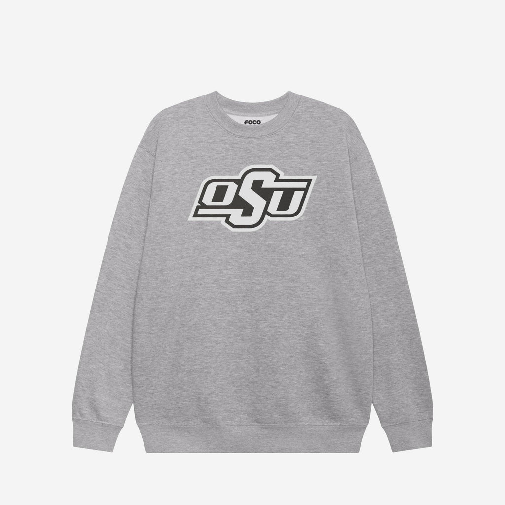 Oklahoma State Cowboys Primary Logo Crew Neck Sweatshirt FOCO Athletic Heather S - FOCO.com