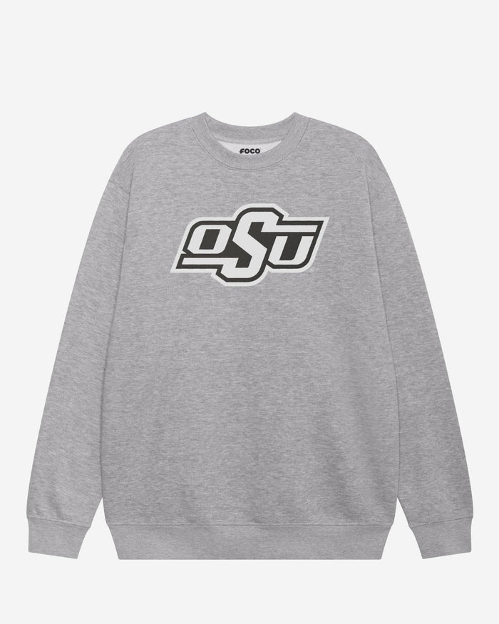 Oklahoma State Cowboys Primary Logo Crew Neck Sweatshirt FOCO Athletic Heather S - FOCO.com