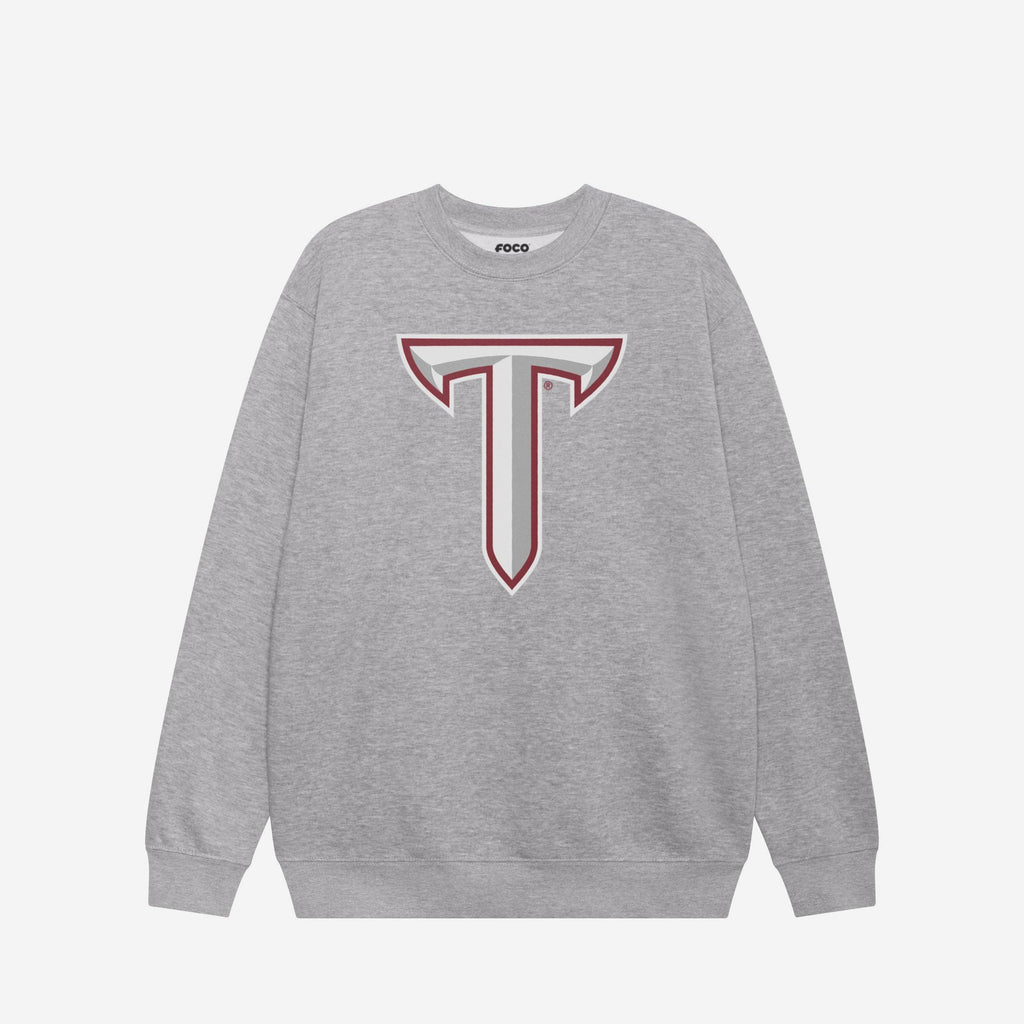 Troy Trojans Primary Logo Crew Neck Sweatshirt FOCO Athletic Heather S - FOCO.com
