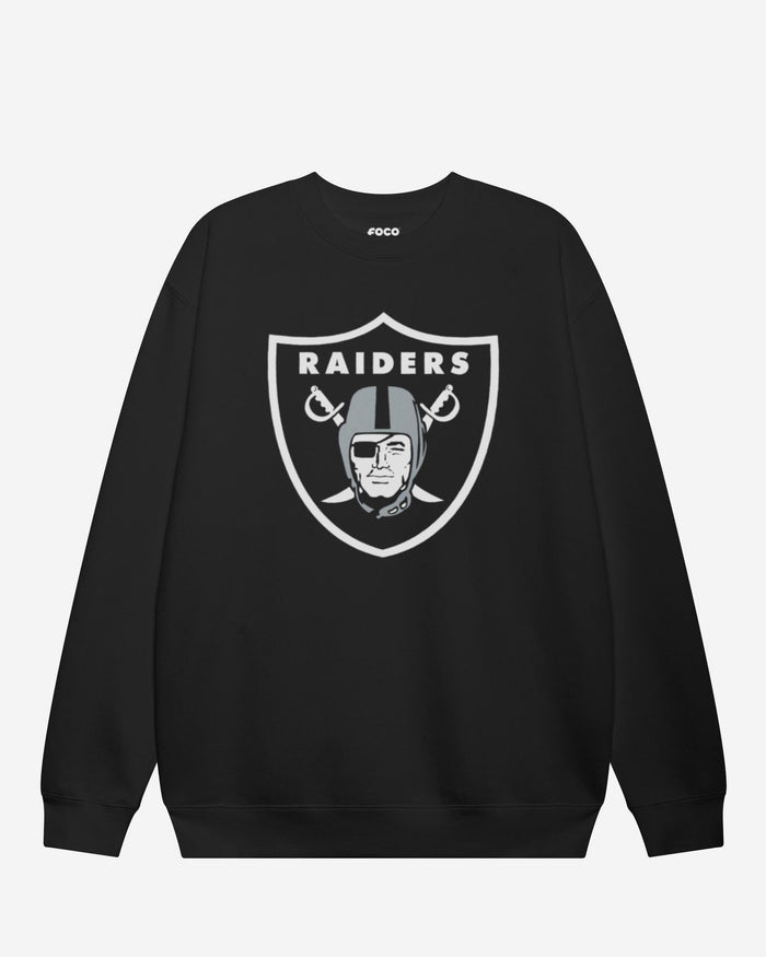 Las Vegas Raiders Primary Logo Crew Neck Sweatshirt FOCO Black S - FOCO.com