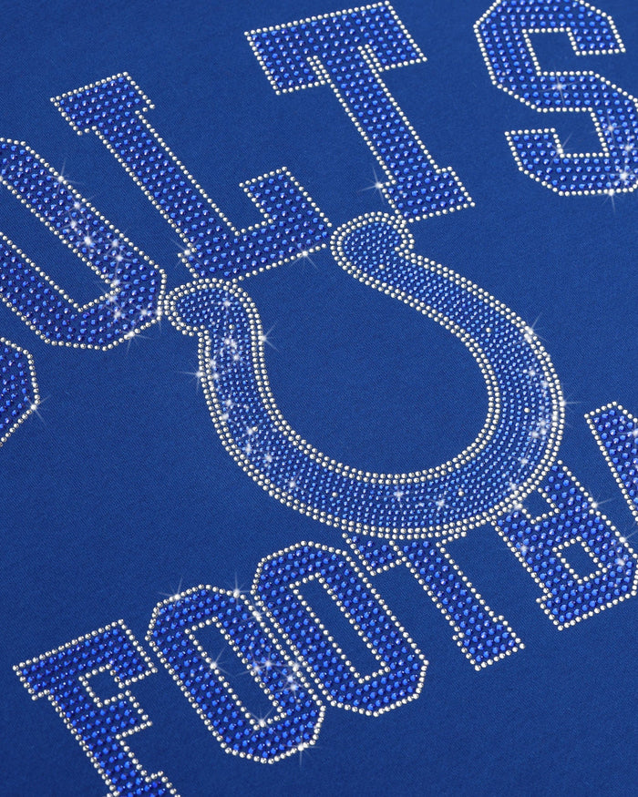 Indianapolis Colts Womens Rhinestone Logo Oversized Crew Neck Sweatshirt FOCO S - FOCO.com