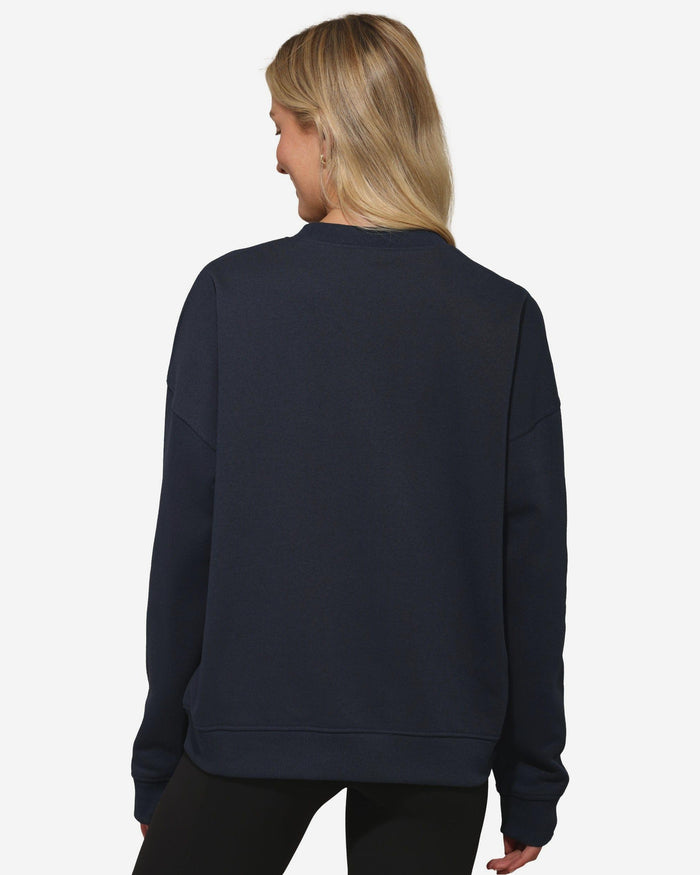 New England Patriots Womens Rhinestone Logo Oversized Crew Neck Sweatshirt FOCO S - FOCO.com