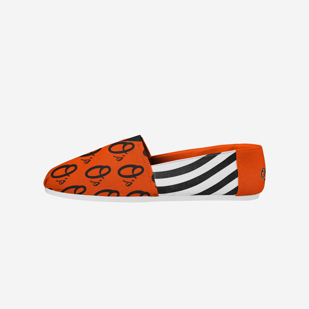Baltimore Orioles Womens Stripe Canvas Shoe FOCO 6 - FOCO.com