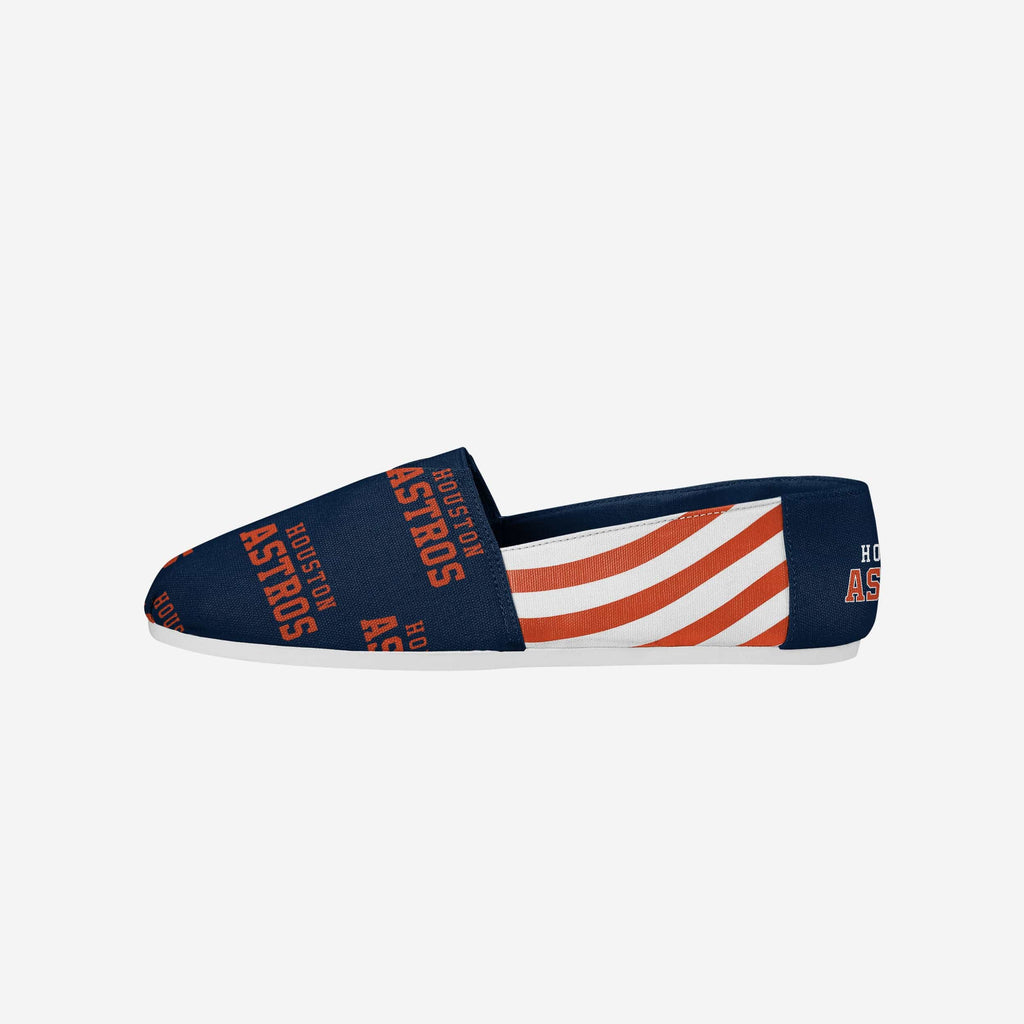Houston Astros Womens Stripe Canvas Shoe FOCO 6 - FOCO.com