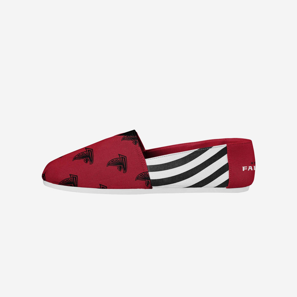 Atlanta Falcons Womens Stripe Canvas Shoe FOCO 6 - FOCO.com