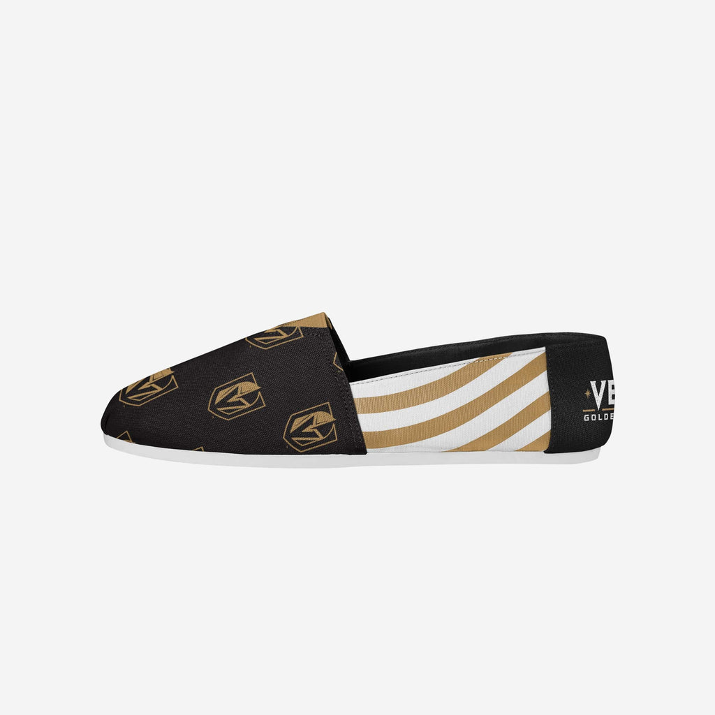 Vegas Golden Knights Womens Stripe Canvas Shoe FOCO 6 - FOCO.com