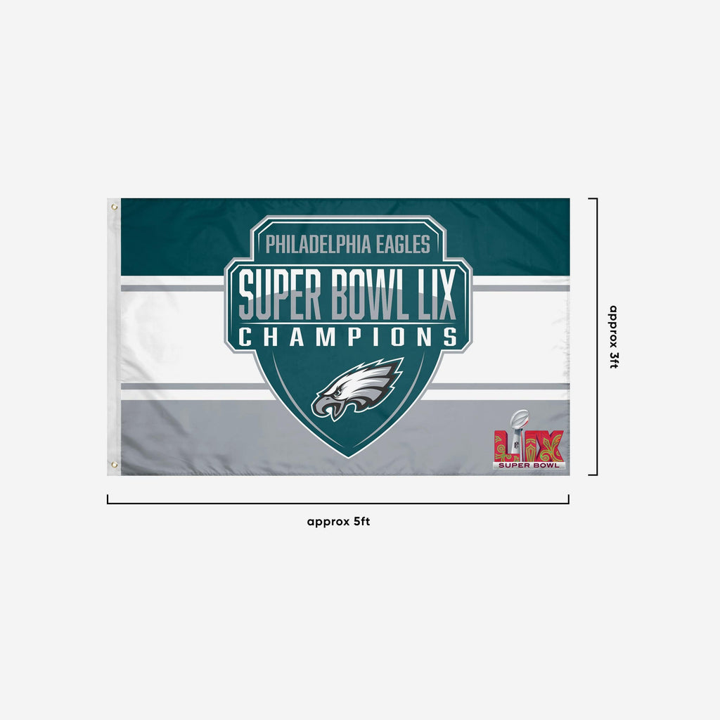 Philadelphia Eagles Super Bowl LIX Champions Horizontal Flag FOCO