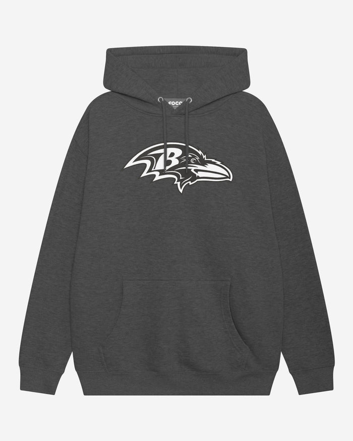 Baltimore Ravens Black & White Primary Logo Hoodie FOCO S - FOCO.com