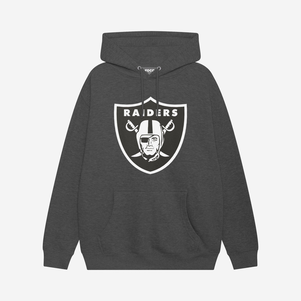 Las Vegas Raiders Black & White Primary Logo Hoodie FOCO S - FOCO.com