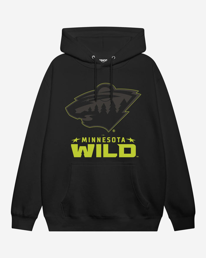 Minnesota Wild Highlight Reel Hoodie FOCO Black/Volt S - FOCO.com