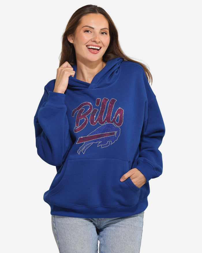 Buffalo Bills Womens Rhinestone Logo Oversized Hoodie FOCO S - FOCO.com