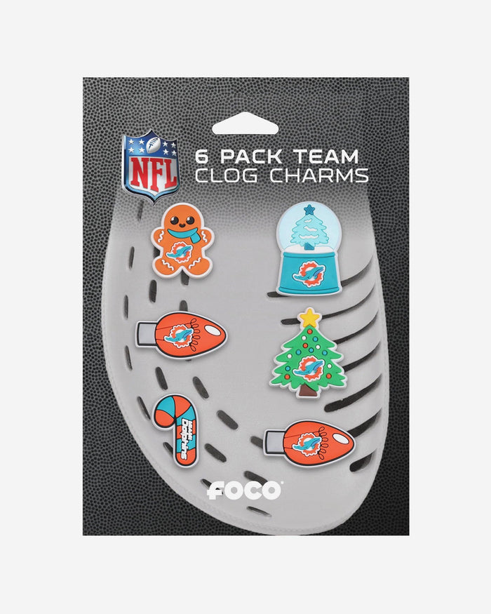 Miami Dolphins 6 Pack Holiday Team Clog Charms FOCO - FOCO.com