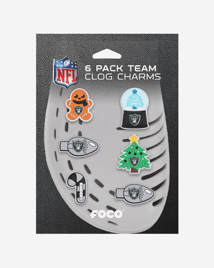 Las Vegas Raiders 6 Pack Holiday Team Clog Charms FOCO - FOCO.com