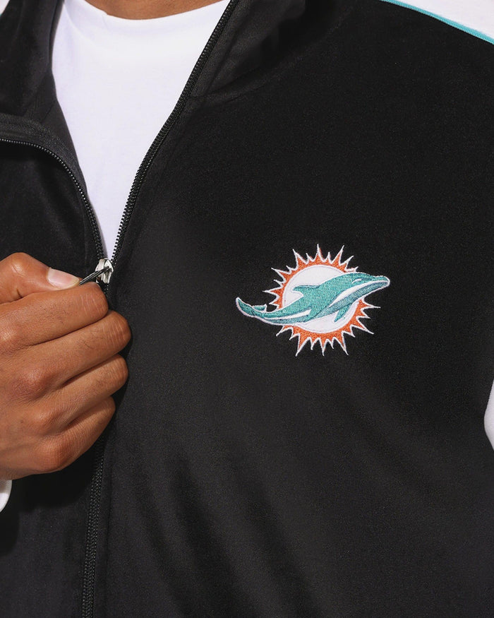Miami Dolphins Two Tone Velour Zip Up Top FOCO S - FOCO.com
