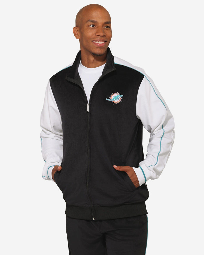 Miami Dolphins Two Tone Velour Zip Up Top FOCO S - FOCO.com