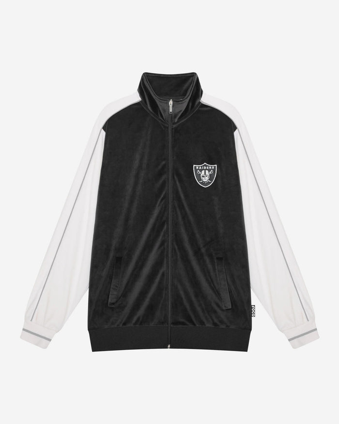 Las Vegas Raiders Two Tone Velour Zip Up Top FOCO S - FOCO.com