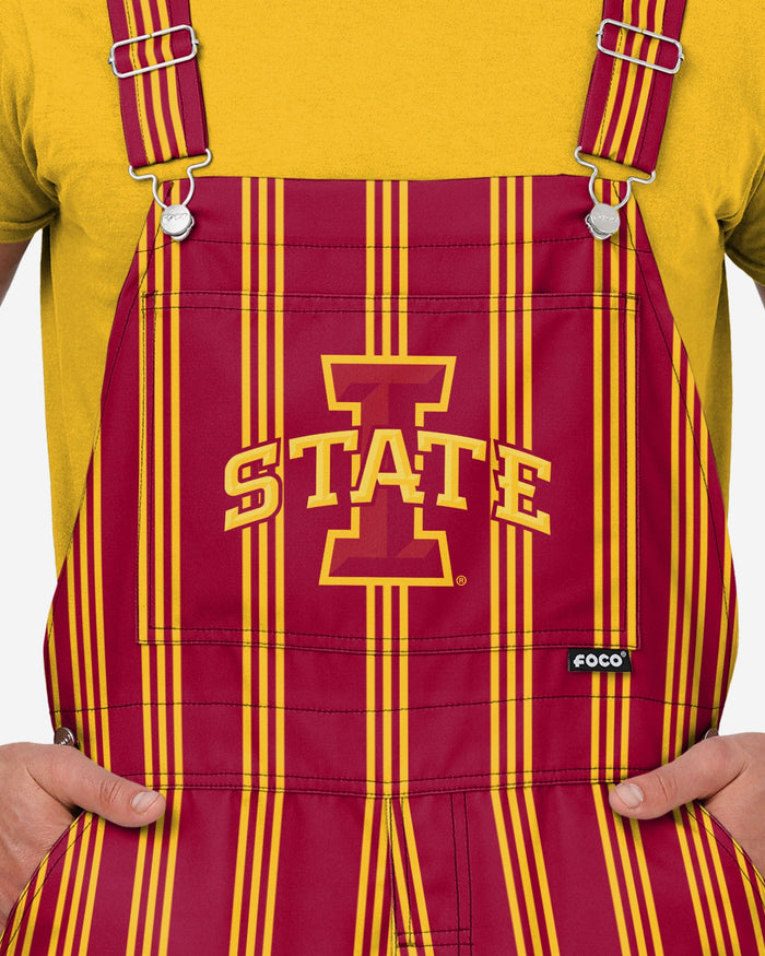 Iowa State Cyclones Mens Sideline Spirit Bib Overalls FOCO - FOCO.com