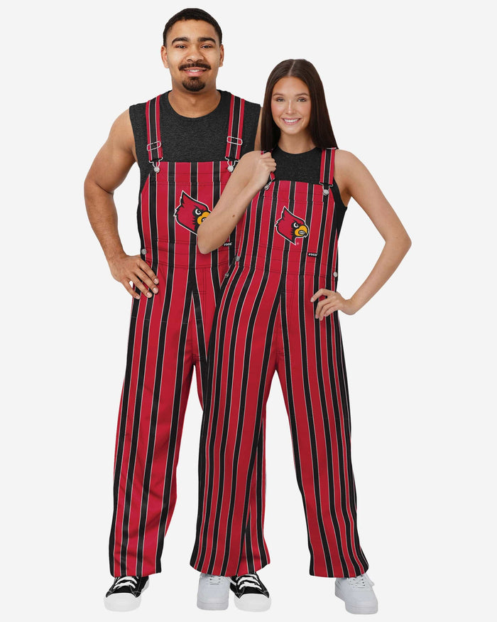 Louisville Cardinals Mens Sideline Spirit Bib Overalls FOCO - FOCO.com