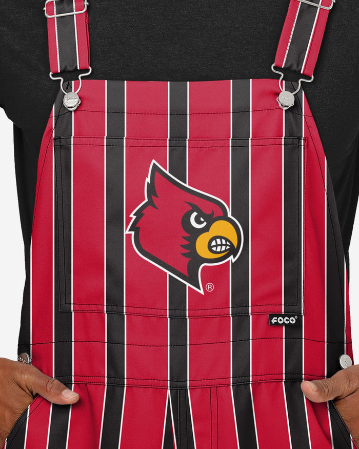 Louisville Cardinals Mens Sideline Spirit Bib Overalls FOCO - FOCO.com
