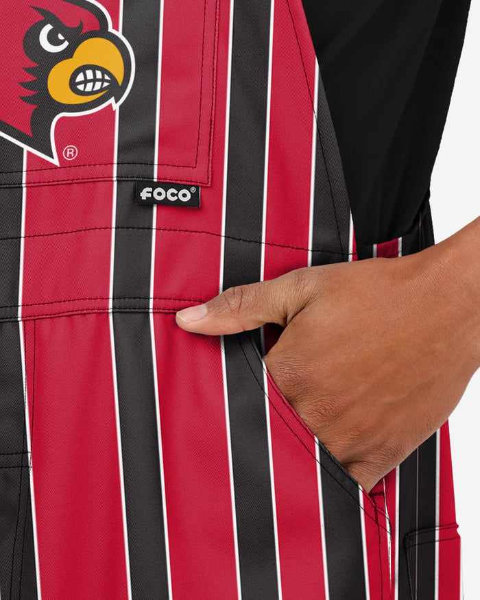 Louisville Cardinals Mens Sideline Spirit Bib Overalls FOCO - FOCO.com