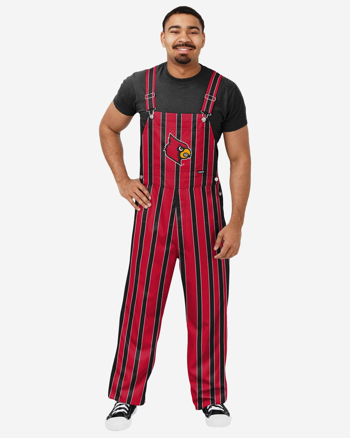 Louisville Cardinals Mens Sideline Spirit Bib Overalls FOCO S - FOCO.com