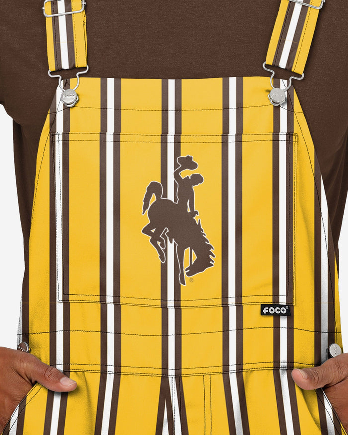 Wyoming Cowboys Mens Sideline Spirit Bib Overalls FOCO - FOCO.com