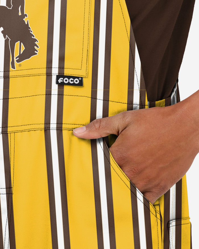 Wyoming Cowboys Mens Sideline Spirit Bib Overalls FOCO - FOCO.com
