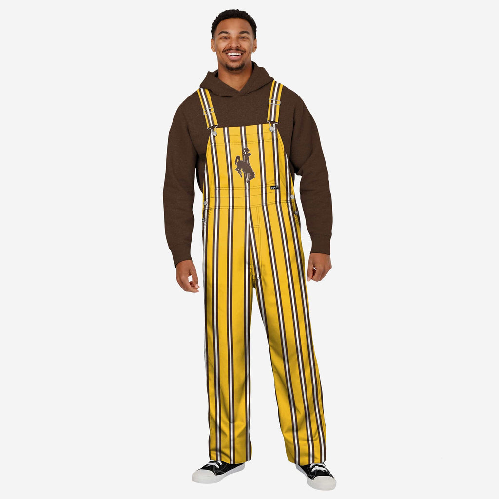 Wyoming Cowboys Mens Sideline Spirit Bib Overalls FOCO S - FOCO.com