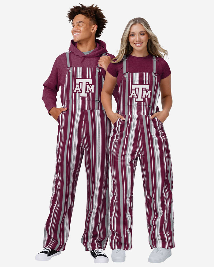 Texas A&M Aggies Womens Hyper Stripe Bib Overalls FOCO - FOCO.com