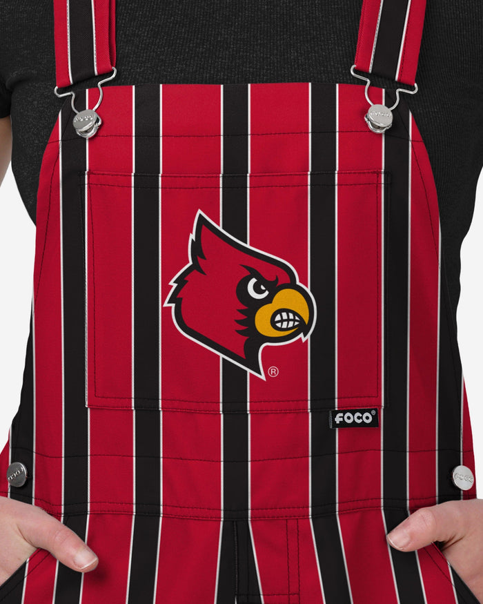 Louisville Cardinals Womens Sideline Spirit Bib Overalls FOCO XS - FOCO.com