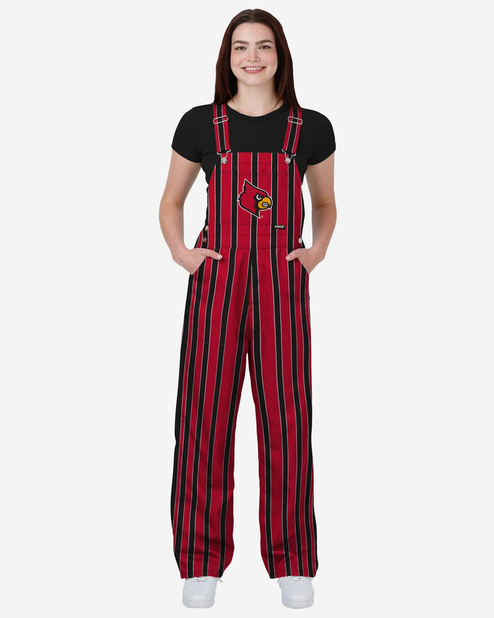 Louisville Cardinals Womens Sideline Spirit Bib Overalls FOCO XS - FOCO.com