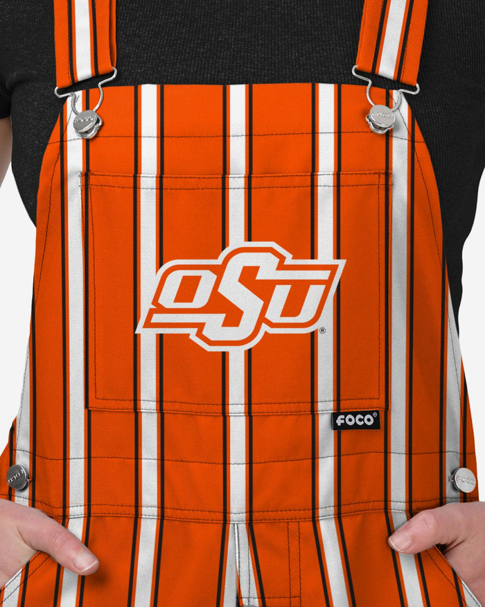 Oklahoma State Cowboys Womens Sideline Spirit Bib Overalls FOCO XS - FOCO.com