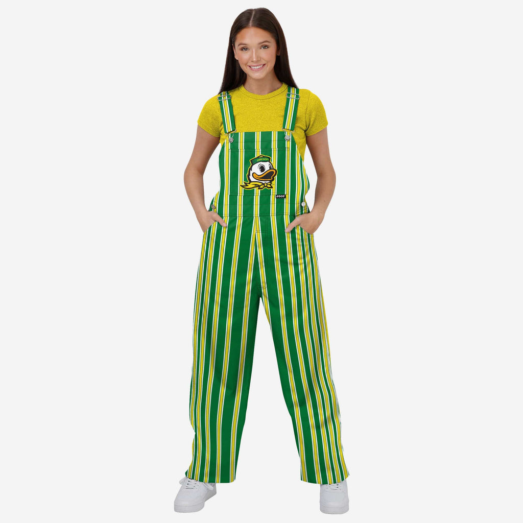 Oregon Ducks Womens Sideline Spirit Bib Overalls FOCO XS - FOCO.com