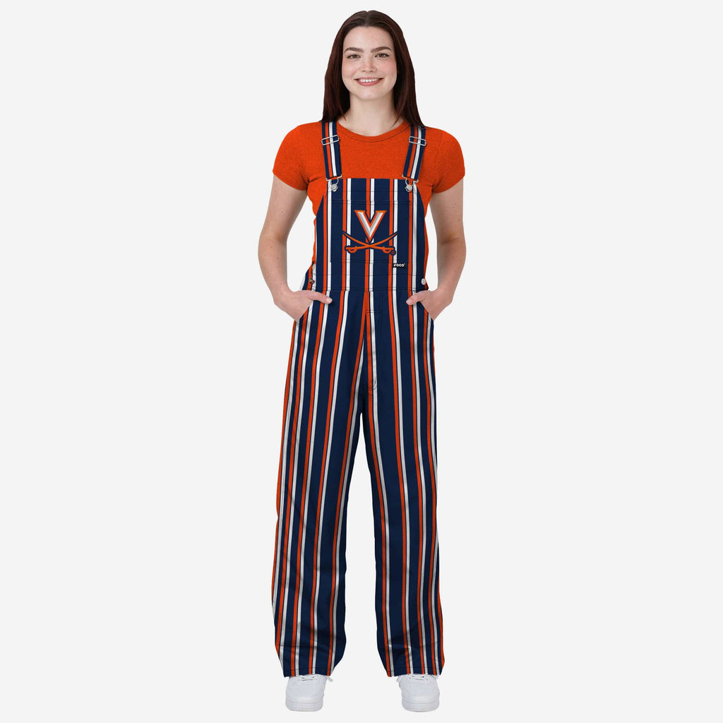 Virginia Cavaliers Womens Sideline Spirit Bib Overalls FOCO XS - FOCO.com