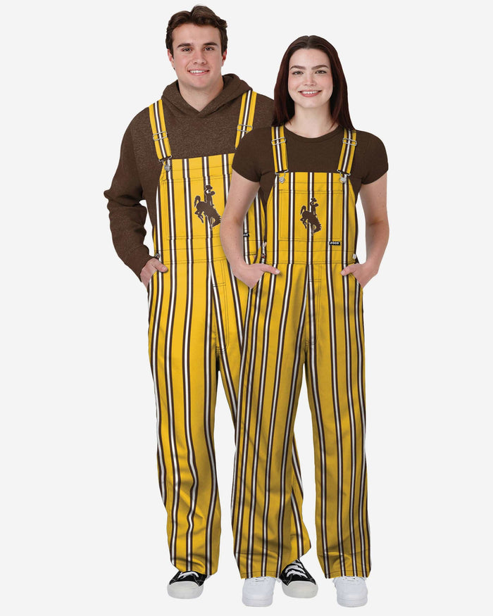 Wyoming Cowboys Womens Sideline Spirit Bib Overalls FOCO XS - FOCO.com