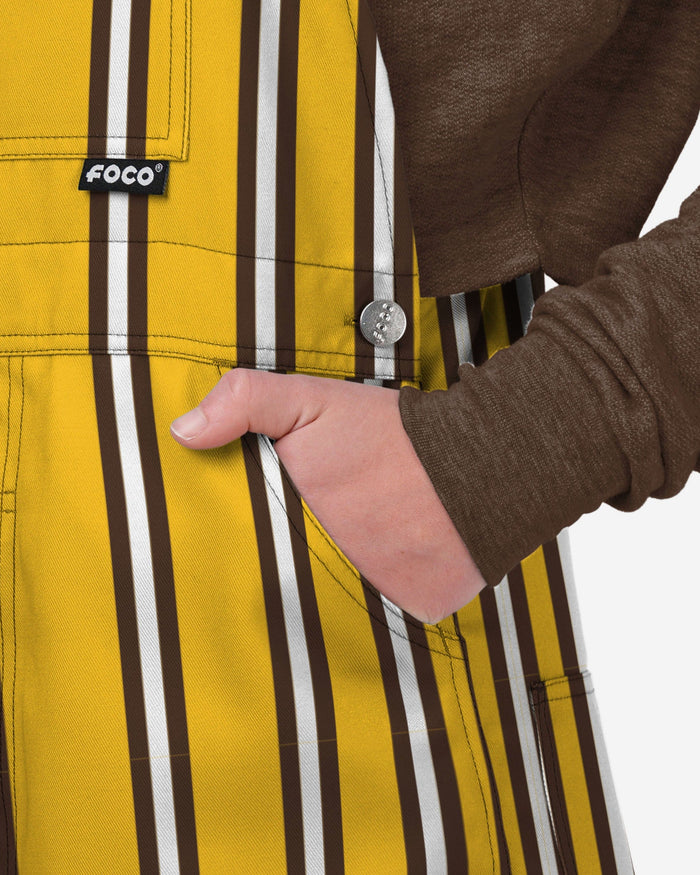 Wyoming Cowboys Womens Sideline Spirit Bib Overalls FOCO XS - FOCO.com